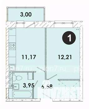 1-к квартира, строящийся дом, 38м2, 2/5 этаж