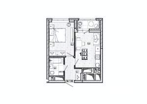 1-к квартира, вторичка, 34м2, 15/15 этаж