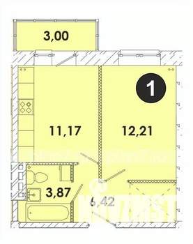 1-к квартира, строящийся дом, 37м2, 5/5 этаж