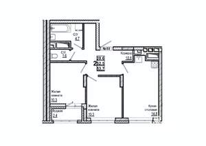 2-к квартира, вторичка, 54м2, 10/15 этаж