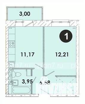 1-к квартира, строящийся дом, 37м2, 2/5 этаж