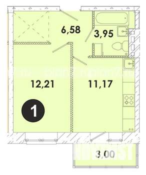 1-к квартира, строящийся дом, 37м2, 5/5 этаж