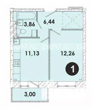 1-к квартира, строящийся дом, 37м2, 5/5 этаж
