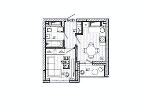 1-к квартира, вторичка, 28м2, 13/15 этаж