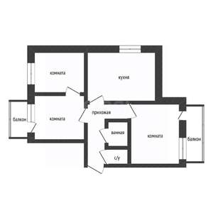 3-к квартира, вторичка, 66м2, 3/3 этаж