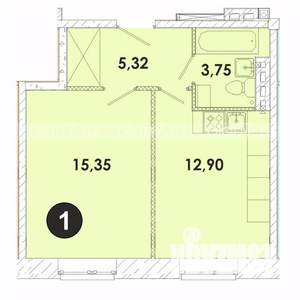 1-к квартира, вторичка, 37м2, 1/5 этаж