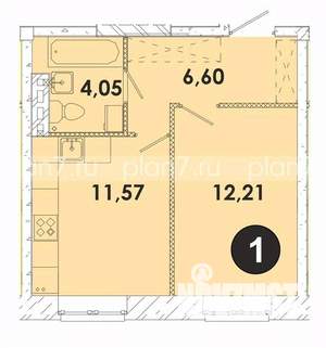 1-к квартира, строящийся дом, 34м2, 1/5 этаж