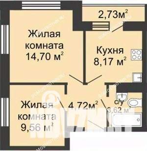 2-к квартира, вторичка, 41м2, 6/10 этаж