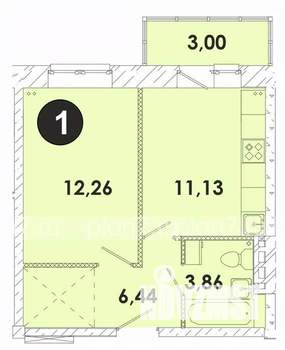 1-к квартира, вторичка, 37м2, 2/5 этаж