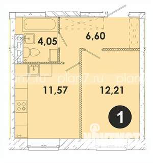 1-к квартира, вторичка, 34м2, 1/5 этаж