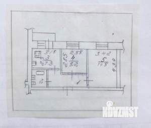 2-к квартира, вторичка, 41м2, 1/6 этаж