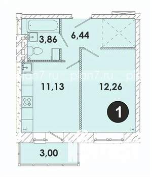 1-к квартира, строящийся дом, 37м2, 4/5 этаж