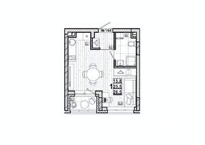 Студия квартира, вторичка, 27м2, 1/15 этаж