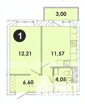 1-к квартира, строящийся дом, 37м2, 5/5 этаж
