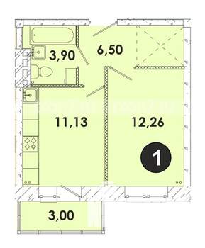 1-к квартира, строящийся дом, 35м2, 3/5 этаж