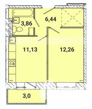 1-к квартира, строящийся дом, 37м2, 2/5 этаж