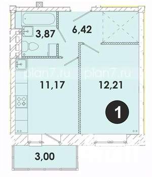 1-к квартира, строящийся дом, 37м2, 4/5 этаж
