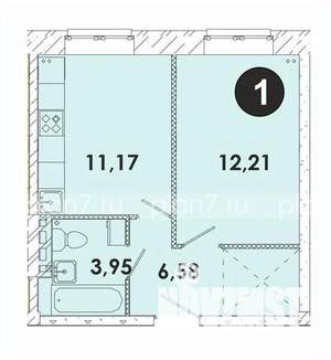 1-к квартира, строящийся дом, 34м2, 1/5 этаж