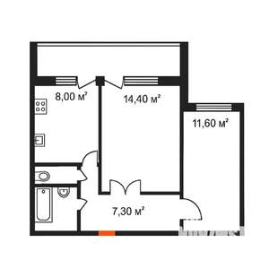 2-к квартира, вторичка, 45м2, 3/9 этаж