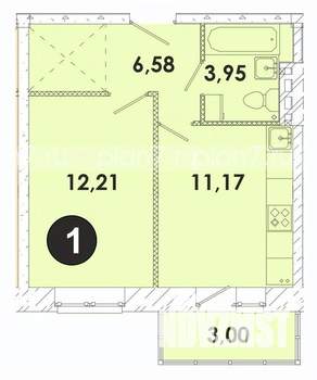 1-к квартира, строящийся дом, 37м2, 2/5 этаж