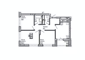 3-к квартира, вторичка, 57м2, 2/15 этаж