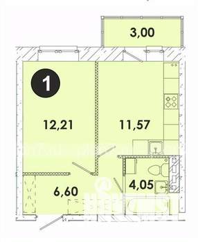 1-к квартира, вторичка, 37м2, 5/5 этаж