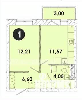 1-к квартира, строящийся дом, 37м2, 5/5 этаж