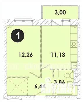 1-к квартира, строящийся дом, 37м2, 5/5 этаж