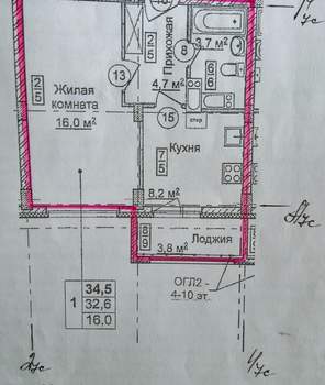 1-к квартира, вторичка, 35м2, 8/10 этаж