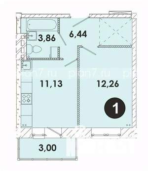 1-к квартира, строящийся дом, 37м2, 4/5 этаж