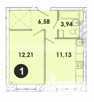 1-к квартира, строящийся дом, 34м2, 1/5 этаж