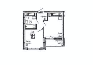 1-к квартира, вторичка, 28м2, 13/15 этаж