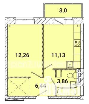 1-к квартира, строящийся дом, 37м2, 5/5 этаж