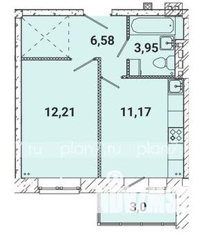 1-к квартира, строящийся дом, 35м2, 1/5 этаж