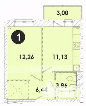 1-к квартира, вторичка, 37м2, 5/5 этаж