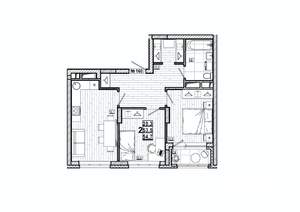 2-к квартира, вторичка, 55м2, 3/15 этаж
