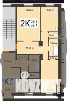 2-к квартира, вторичка, 60м2, 5/5 этаж