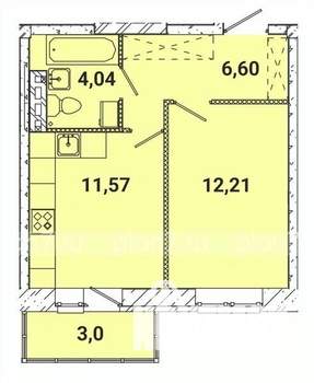 1-к квартира, строящийся дом, 37м2, 5/5 этаж