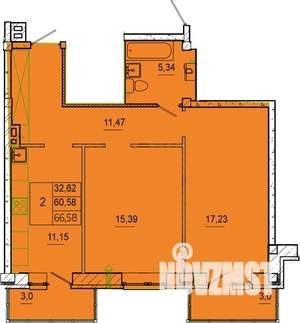 2-к квартира, вторичка, 67м2, 2/4 этаж