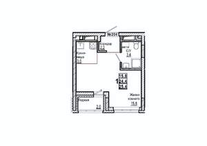 Студия квартира, вторичка, 25м2, 7/15 этаж