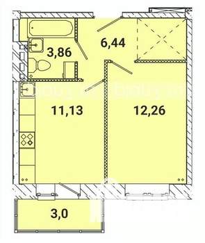 1-к квартира, строящийся дом, 35м2, 5/5 этаж