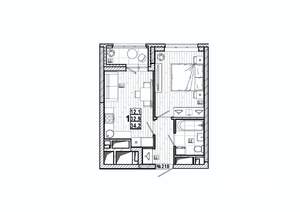 1-к квартира, вторичка, 34м2, 9/15 этаж