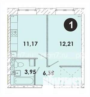 1-к квартира, строящийся дом, 34м2, 1/5 этаж