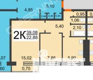 2-к квартира, вторичка, 38м2, 4/9 этаж
