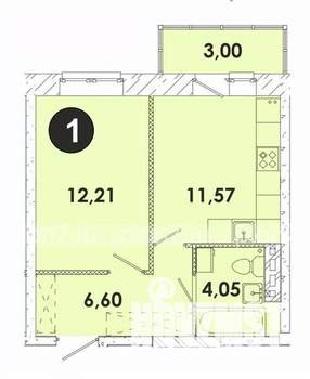1-к квартира, строящийся дом, 37м2, 3/5 этаж