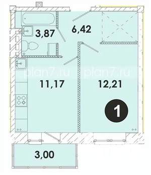 1-к квартира, строящийся дом, 37м2, 5/5 этаж