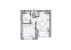 1-к квартира, вторичка, 29м2, 2/15 этаж