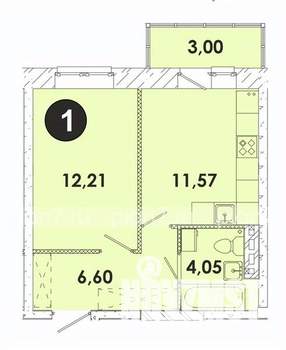 1-к квартира, строящийся дом, 37м2, 3/5 этаж