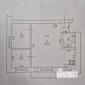 3-к квартира, вторичка, 41м2, 4/5 этаж