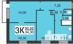 3-к квартира, вторичка, 51м2, 5/5 этаж